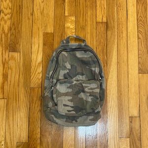 Camo cotton cloth zip backpack adjustable straps